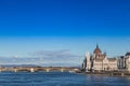 Dayshot at Danube river panoramic view Royalty Free Stock Photo