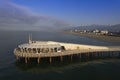 Daytime aerial view of the pier in Lido di Camaiore Tuscany Italy