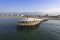 Daytime aerial view of the pier in Lido di Camaiore Tuscany Italy