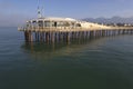 Daytime aerial view of the pier in Lido di Camaiore Tuscany Italy