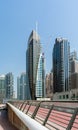 Daytime cityscape of Dubai, modern architecture of Dubai Marina area