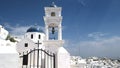 Daytime exterior shot of the church of anastasi at imerovigli on the island of santorini