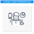 Daytime fatigue line icon Royalty Free Stock Photo