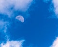 Daytime Moon over New York Royalty Free Stock Photo
