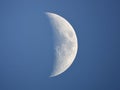 Daytime Moon - Waxing crescent Royalty Free Stock Photo