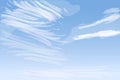 Daytime sky with soft spindrift clouds, vector illustration