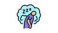 daytime tiredness or sleepiness color icon animation