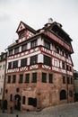 Germany, Nuremberg, December 27, 2016: Albrecht Durer`s House. A famous building in the city. Sight. Royalty Free Stock Photo
