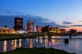 Dayton, Ohio skyline at sunset