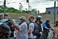 Dayton, Ohio United States 05/30/2020 police and SWAT officers controlling the crowd at a black lives matter protest