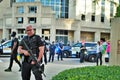 Dayton, Ohio United States 05/30/2020 police and SWAT officers controlling the crowd at a black lives matter protest