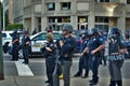 Dayton, Ohio United States 05/30/2020 police and SWAT officers controlling the crowd at a black lives matter protest