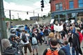 Dayton, Ohio United States 05/30/2020 police and SWAT officers spraying pepper spray over the crowd at a black lives matter