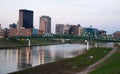 Dayton Ohio Waterfront Downtown City Skyline Miami River Royalty Free Stock Photo