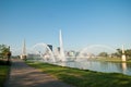 Dayton Riverscape Fountains Royalty Free Stock Photo