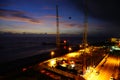 Daytona beach bungee-cord thrill ride at night Royalty Free Stock Photo