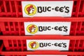 Buc-ees logo on shopping baskets at the famous large truck stop and gas station, known Royalty Free Stock Photo