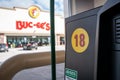 Fuel pump outside of a Buc-ees, a large convenience store and gas station featuring a Royalty Free Stock Photo