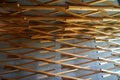 Dazaifu, Japan - May 14, 2017 :Interior design decorated ceiling through wall by woven natural cedar wood of iconic Starbucks Royalty Free Stock Photo