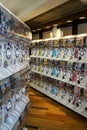 Dazaifu, Japan - May 14, 2017 : Rows of Gashapon machines, popular vending machine dispensed capsule toys in a shop Royalty Free Stock Photo