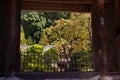 Dazaifu, Kyushu, Japan. Traditional Japanese temple and garden architecture detail Royalty Free Stock Photo