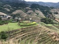Dazhai country with villages and paddy fields Royalty Free Stock Photo