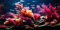 Dazing underwater beauty, where bright fish and multi colored algae create a magnificent aqua Royalty Free Stock Photo