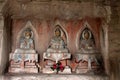 Dazu Rock Carvings in Chongqing Shu diagenetic niches like Cliff sanqing Royalty Free Stock Photo