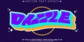 Dazzle editable text effect, customizable retro and shiny 3d font style