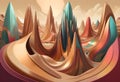 Dazzling, amorphous 3D structures in a prismatic color scheme