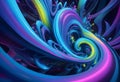 Dazzling, amorphous 3D structures in a prismatic color scheme
