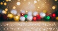 Festive golden bokeh background with glitter Royalty Free Stock Photo