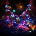 Dazzling Beaded Necklace with Vibrant Colors and Intricate Patterns