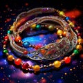 Dazzling Beaded Necklace with Vibrant Colors and Intricate Patterns
