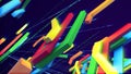 Dazzling colorful crisscross techno bars