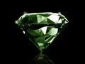 Dazzling diamond Green gemstones on black background