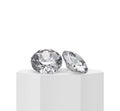 Dazzling diamond on Podium octagonal pedestal Royalty Free Stock Photo