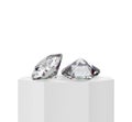 Dazzling diamond on Podium octagonal pedestal Royalty Free Stock Photo