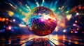 Dazzling disco ball lights with mesmerizing bokeh effect and captivating visual display