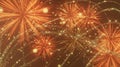 A dazzling display of golden and orange fireworks with sparkling glitter trails Royalty Free Stock Photo