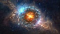The Dazzling Energy of a Supernova Explosion in Space, Generative AI