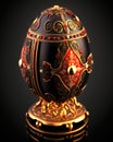 A Dazzling Work of Art. A Faberge Egg of Pure Gold with Vibrant and Colorful Details. Generative AI
