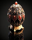 A Dazzling Work of Art. A Faberge Egg of Pure Gold with Vibrant and Colorful Details. Generative AI