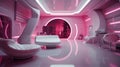 Stunning Award-Winning Interior: Pink and Magenta Shiny Walls with Bionic White Touch