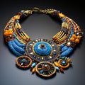 Dazzling and intricate beaded necklace inspired by global cultures