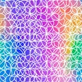 A dazzling kaleidoscope pattern, where overlapping circles form intricate and mesmerizing rainbow
