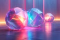 Dazzling Neon Geometric Spheres