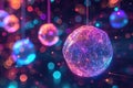 Dazzling Neon Geometric Spheres