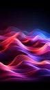 Dazzling neon waves under ultraviolet light create an abstract spectacle