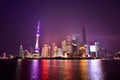 The dazzling night view of Shanghai Bund - Oriental Pearl Tower. Royalty Free Stock Photo